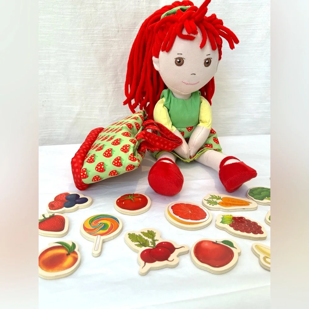 Strawberry Doll with Red Hair and Good‎ For You Healthy Eating Food Accessories